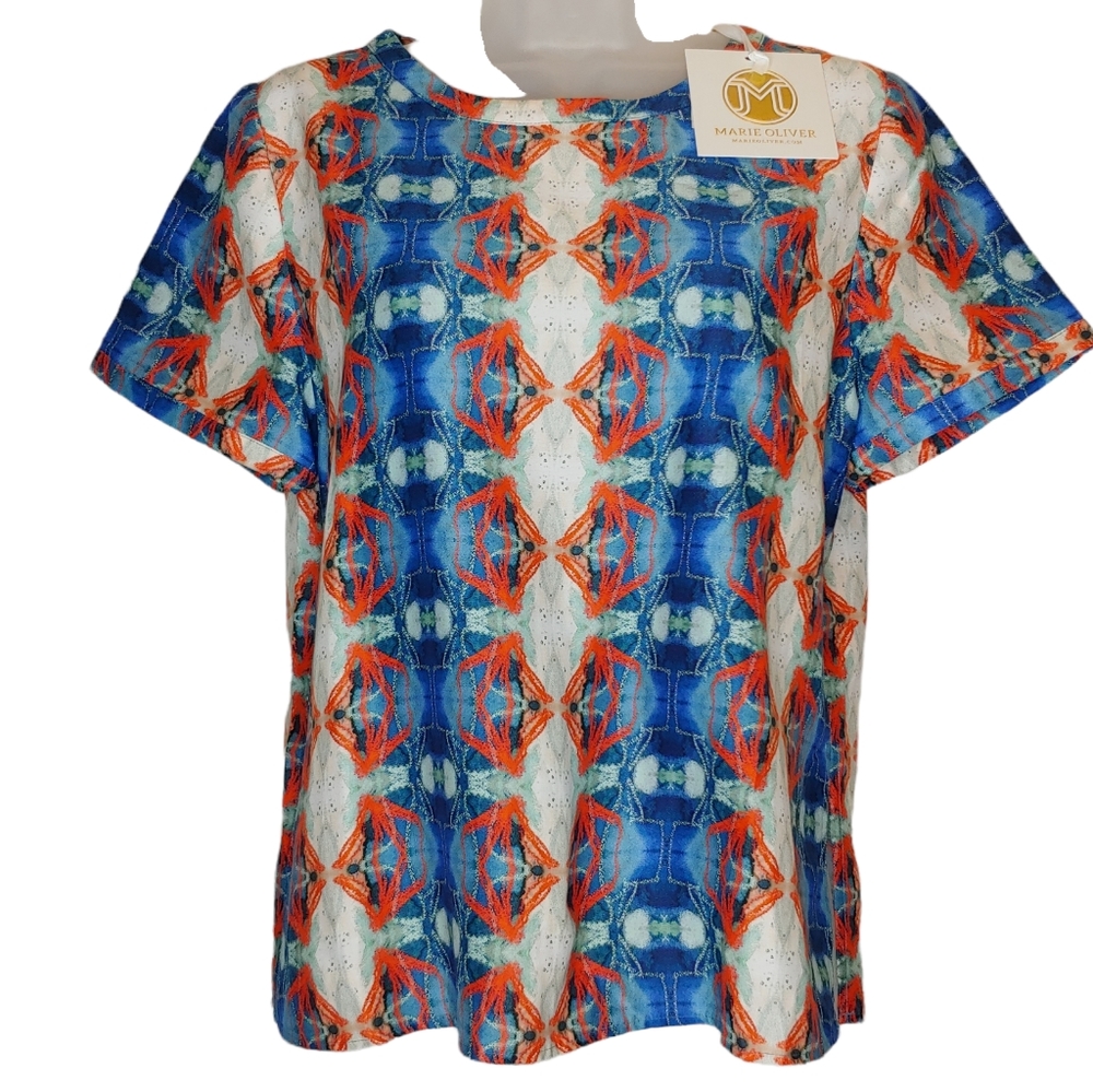 Marie Oliver Ginny silk blend short sleeve top NWT